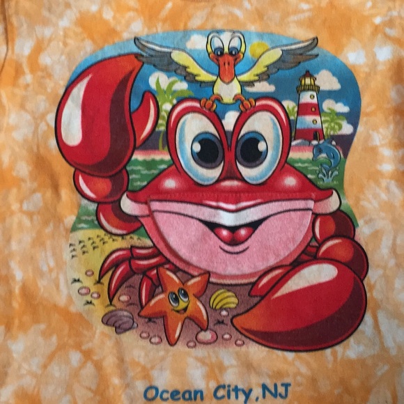 Ocean city nj orange tie dye crabby tee size 3T - Picture 9 of 10